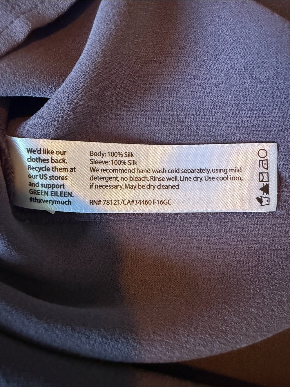 Eileen Fisher- 100% Silk Relaxed Minimalist Classic Shift Dress-  (L) - Picture 4 of 11